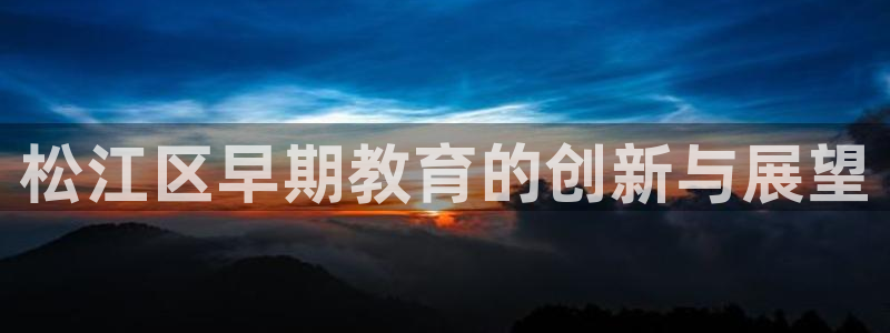威九国际mm：松江区早期教育的创新与展望