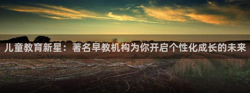 威九国际v96BET：儿童教育新星：著名早教机构为你开启个性化成长的未来