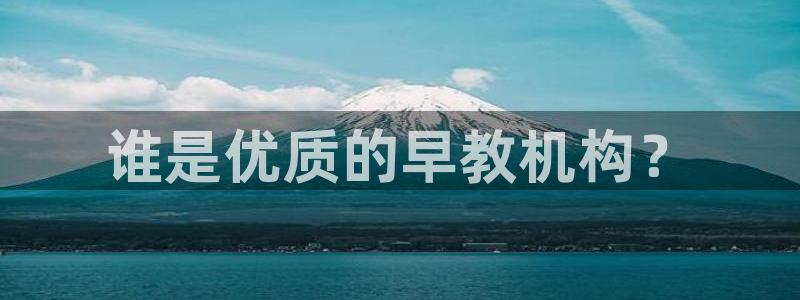 威九国际78m九妹：谁是优质的早教机构？